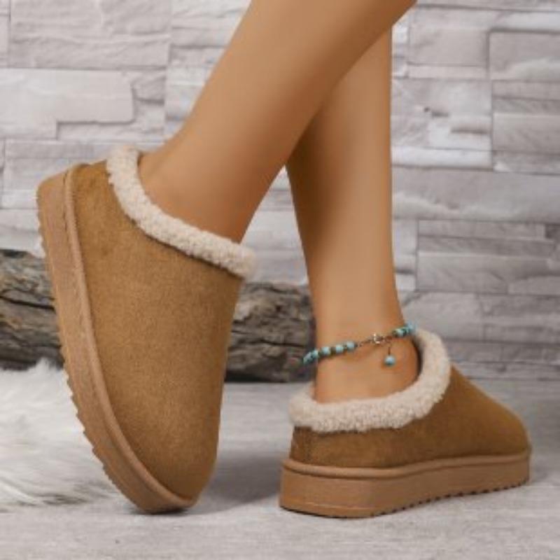 Women's padded lining soft thick bottom heightening home outdoor thickened warm lightweight comfortable stirrups cotton shoes snow boots slippers