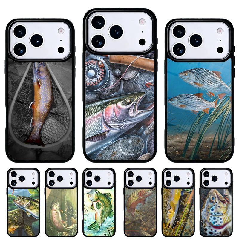 Trout Fishing Phone Case for iPhone 17 Air 16e 15 14 13 Pro Max Back Cover for 12 11 Pro Coque