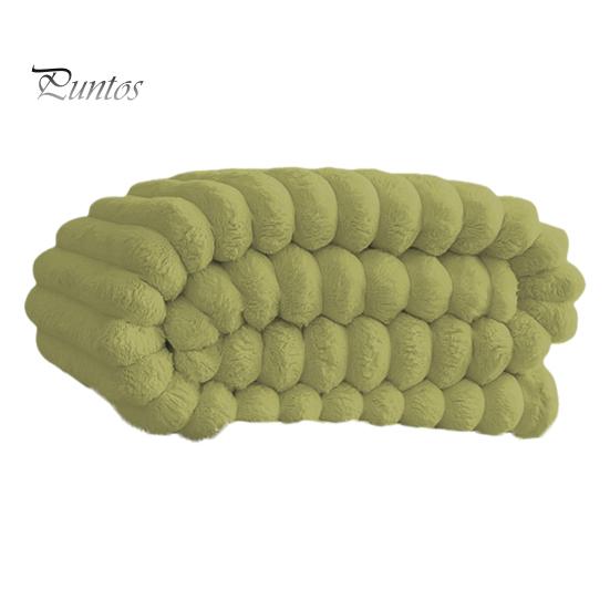 Plush Winter Throw Blanket Faux Rabbit Fur Cozy Fluffy Bubble Soft Warm Thick Furry for Couch Bed Living Room with Stitching