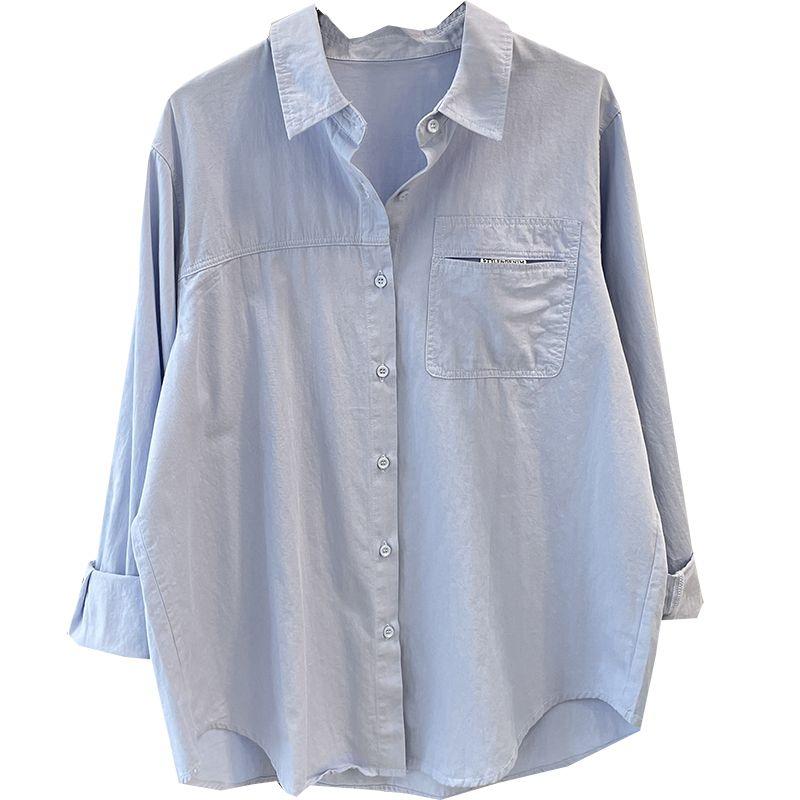 Camicia Minimalista Monocolore Donna Manica Lunga Autunno/Inverno Design Outfit Senso Unico Versatile e Snellente Cotone Capo Esterno
