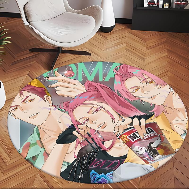 Miromabby (1) Round Office Rug Decorative Floor Rug for Office Bedroom Living Room and Home Space