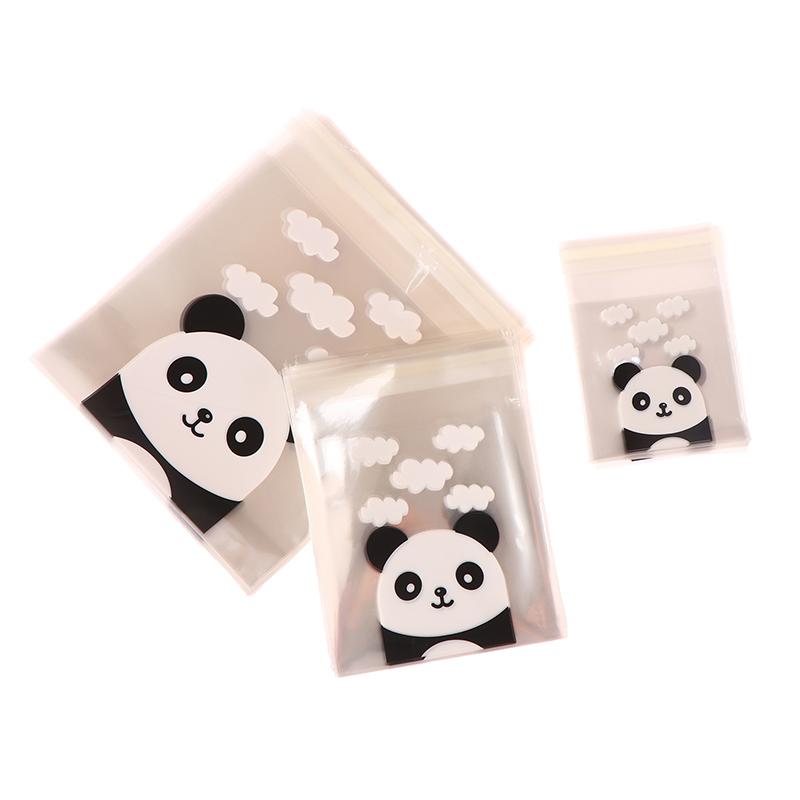 100Pcs/Pack Panda Decoration Self-Adhesive Cookies Bag Wedding Candy Bags