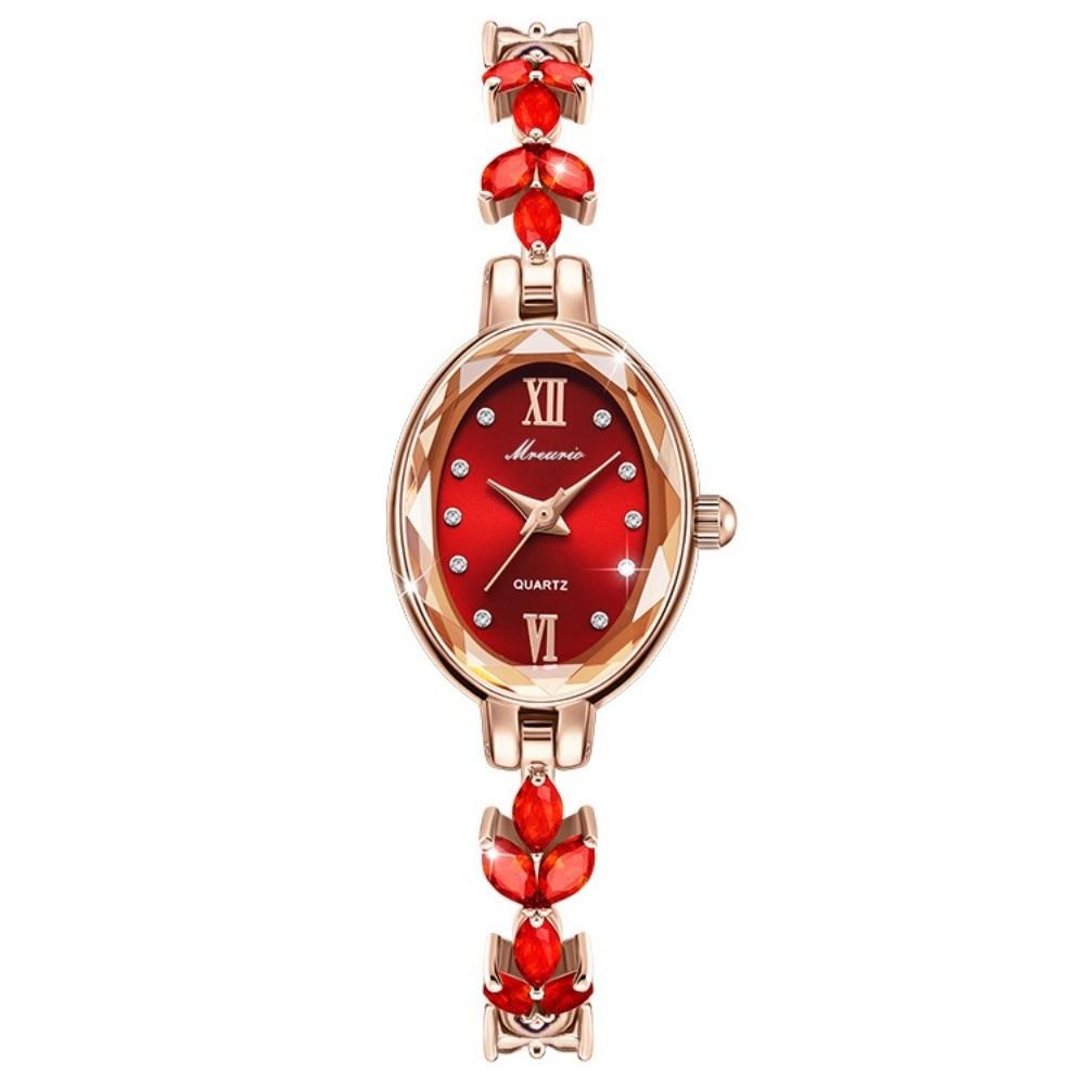 Rhinestone Quartz Watches Diamond Studded Watch Strap with Adjustable Bracelet Rotundity Shaped Watch Women Wristwatch