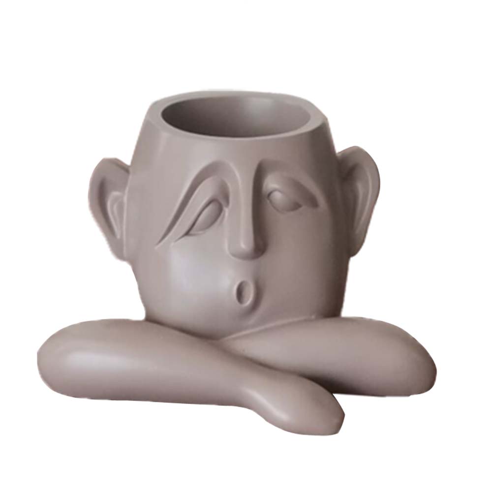 Ventage Home Decoration Plant Pots  Resin Face Planters Orchid Pot Human Face Polyresin Flower Pot for Garden and Hotel