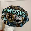 1pc Music Decor Automatic Folding Umbrella, Heavy-Duty 8-Rib Construction, Perfect for Everyday Yy251114101