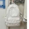 Minimalist Polka Dot Backpack Sweet Student School Bag Y2k Lace Trim Rucksack  Gift