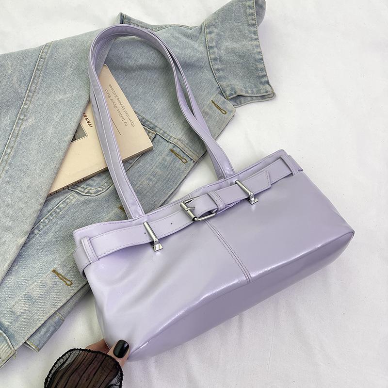 Trendy and Fashionable Women's Baguette Bag, Underarm Bag, Personalized Versatile Foreign Style Niche Simple Solid Color Shoulder Handbag