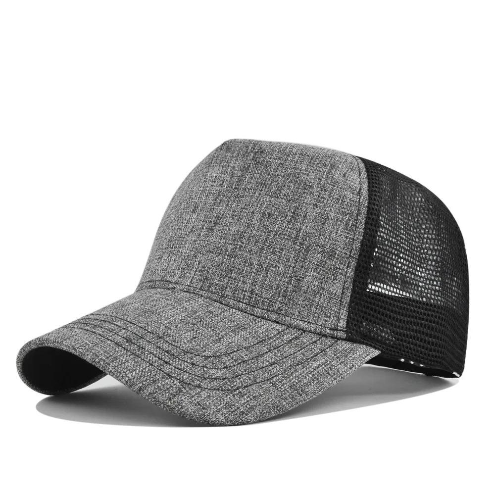 Fashion 5 Panels Baseball Cap Solid Color Mesh Cap Breathable Sun Hats