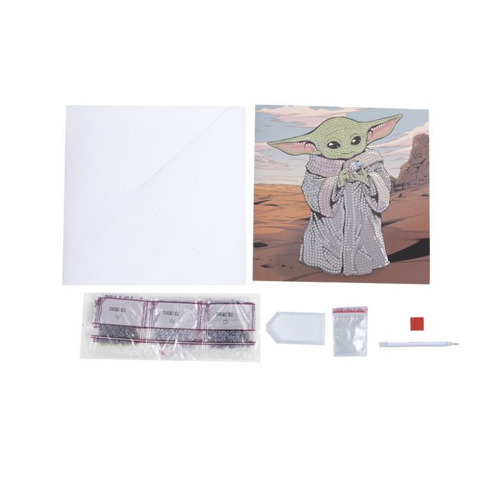 Diamond Painting Kit - Crystal Art - Star Wars Grogu - 18 X 18 Cm - For Children - Mixed