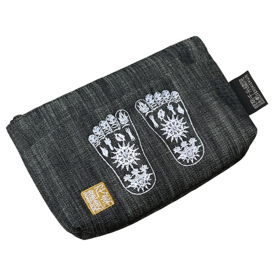 Pouch Denim 2 Foot Print [Senshishuin] (lined) Buddha's (Size Small)
