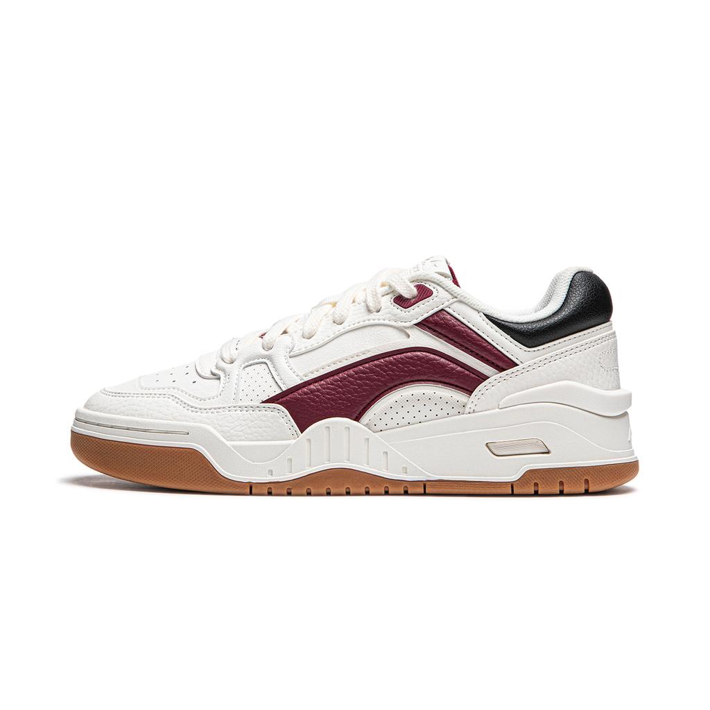 New LiNing Moon White 2.0 Anti Slip And Wear Resistant Breathable Low Top Skateboard Shoes Women's White Red AGCU276-1