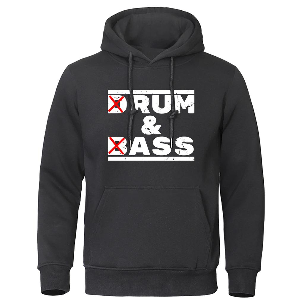 Pullover Hoodies 2025 Spring And Autumn Men's Drum & Bass Lovers Rum & Ass Funny Quote Logo Print Premium Brand Coat