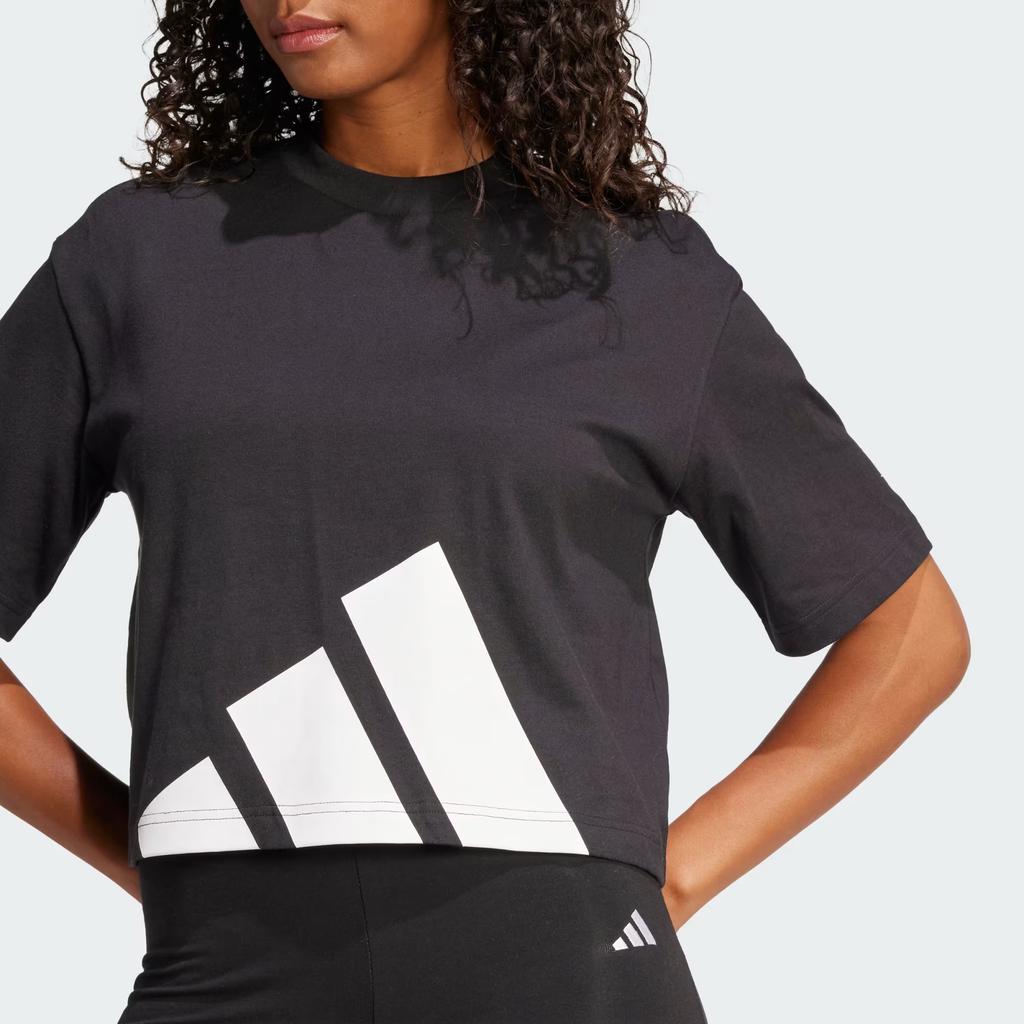 Adidas Essentials Loose Fit Crew Neck Comfortable Short Sleeve Drop Shoulder T-Shirt Women T-Shirts Black JG8736