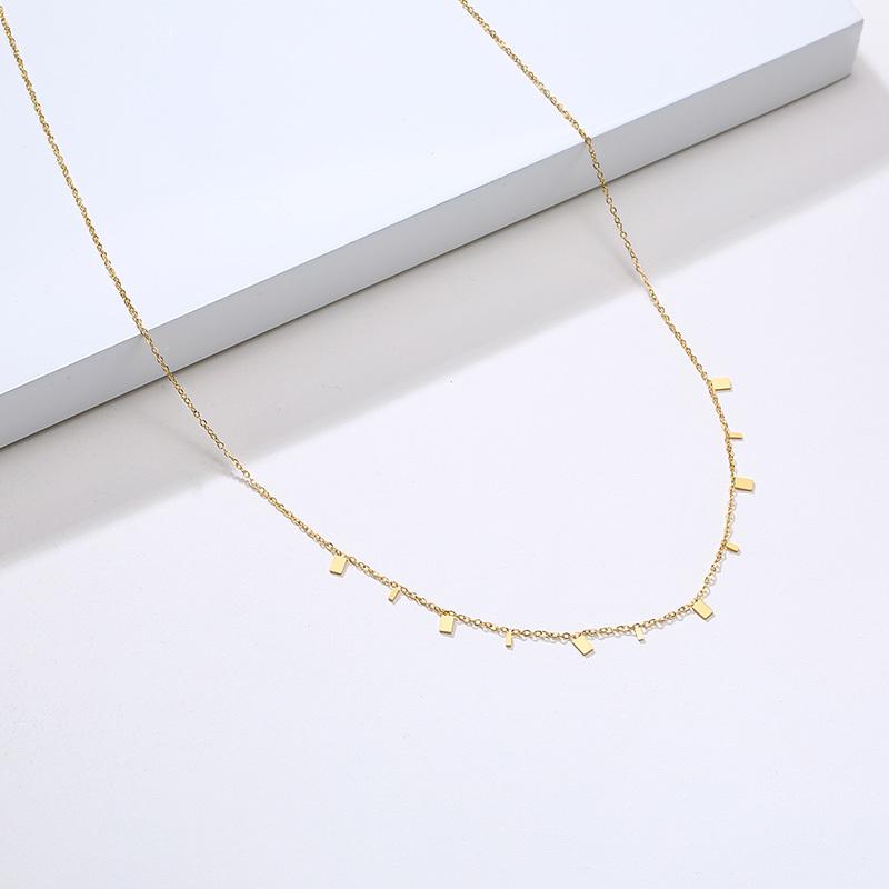 Boho Stainless Steel Chain Necklaces for Women ,Geometric Multi Pendants Gold Plated Multilayer Jewelry