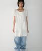 RONRON Charming Puff Sleeve Button Dress White
