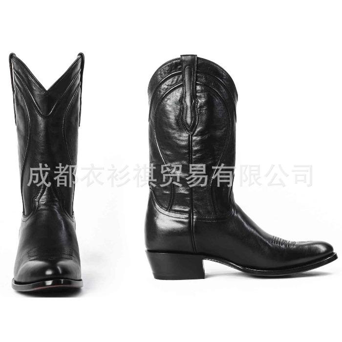 Autumn And Winter New Embroidered Pointed Head Low Heel Men'S Knight Boots Long Boots Large Size 38-48