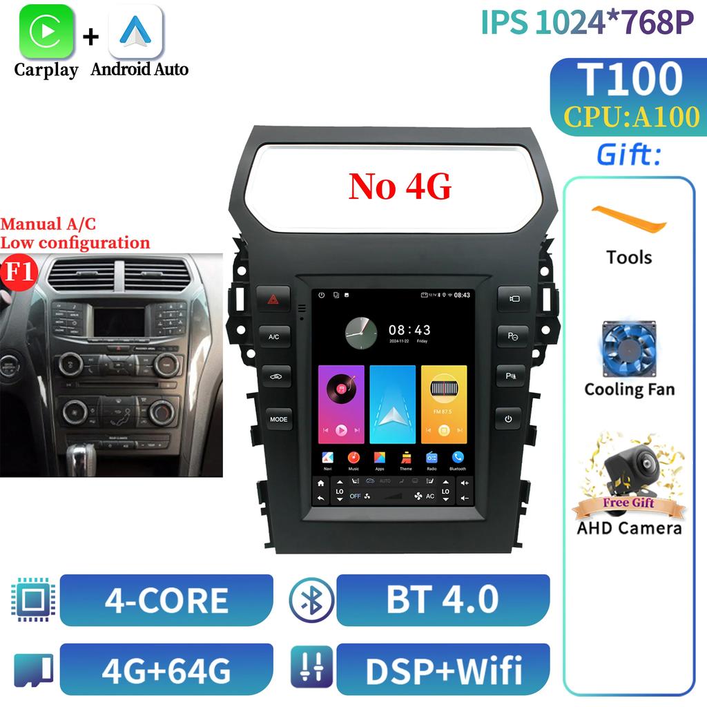 9.7inch Android Car Stereo Radio Multimedia Video Player For Ford Explorer 5 2011-2019 Navigation Carplay Automotive Screen GPS