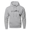Man Mountain Heartbeat Hoodies Sweatshirt Long Sleeve Hooded Sweatshirt