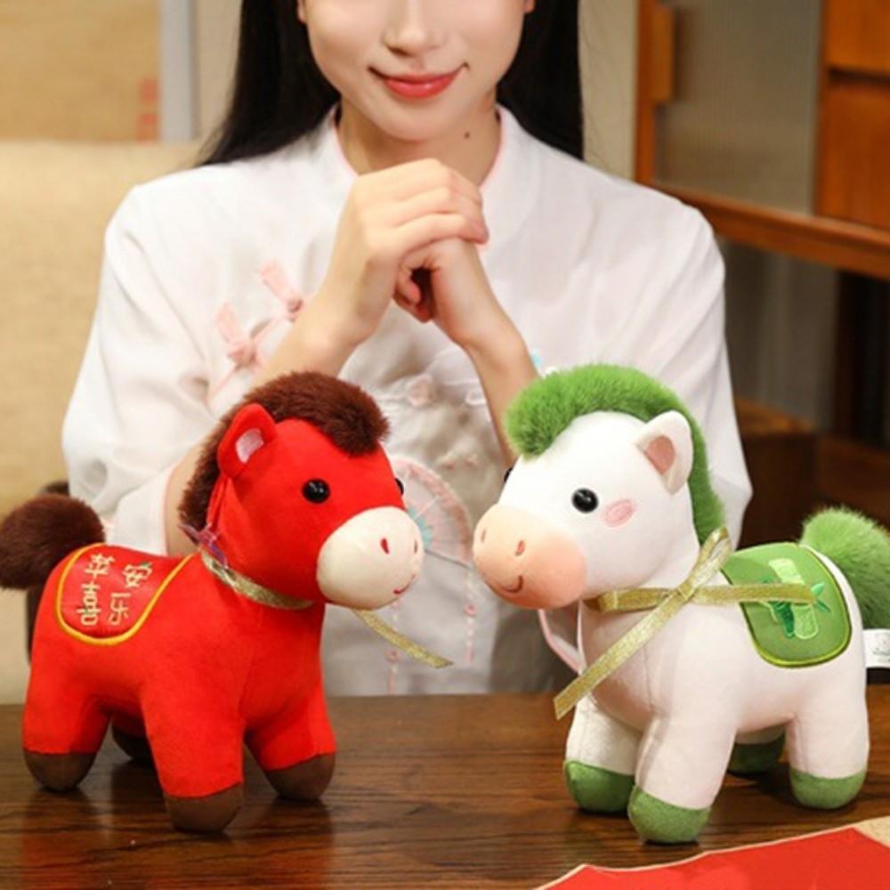 Mascot Dolls Lucky Horse Plush Toys Cute Zodiac Pony Figurine Chinese New Year
