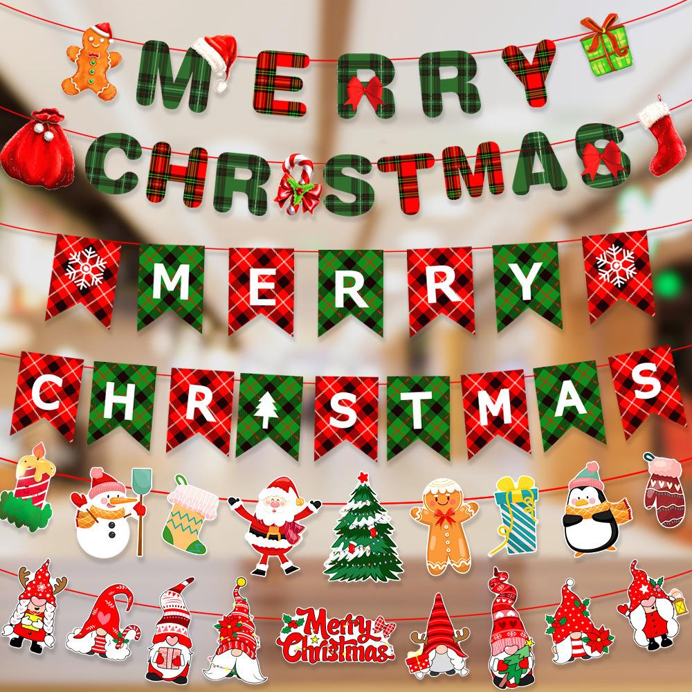 Christmas Banner Christmas Tree Ornaments Merry Christmas Decoration For Home Santa Claus Pendant Xmas Gifts New Year 2025 Gift