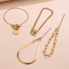 5pcs Set Hip Hop Punk Gold Color Snake Bone Chain Bead Chain OT Clasp Multi-layer Bracelets for Women Personality Jewelry Sets