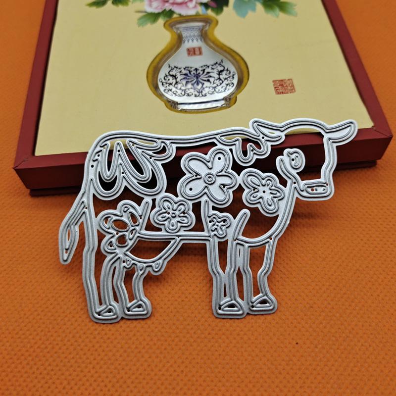 Cow Design Pattern Metal Cutting Dies DIY Scrapbooking Embossing Stencil Paper Craft Album Template