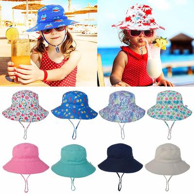 UV-Schutz Breitkrempig Nacken-Ohrenschutz Strandkappe mit verstellbarem Kinnband Fischerhut Baby Sonnenhut