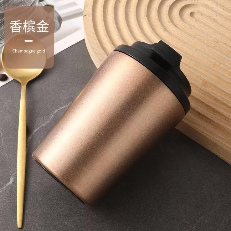 350ml/12oz Double Stainless Steel 304 Coffee Thermos Mug Leak-Proof Non-Slip Car Vacuum Flask Travel Thermal Cup Water Bottle