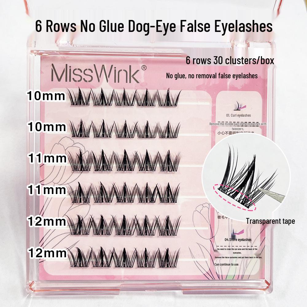 MissWink Dog-Inspired Round Eye False Eyelashes – Puppy Style Daily Segmented Clumps
