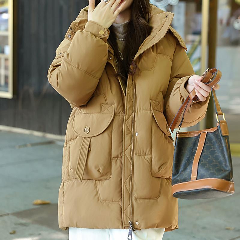 

Повседневные зимние пальто для женщин, толстые теплые короткие парки с капюшоном, элегантные свободные верхние одежды, женские куртки 3XL темные хаки