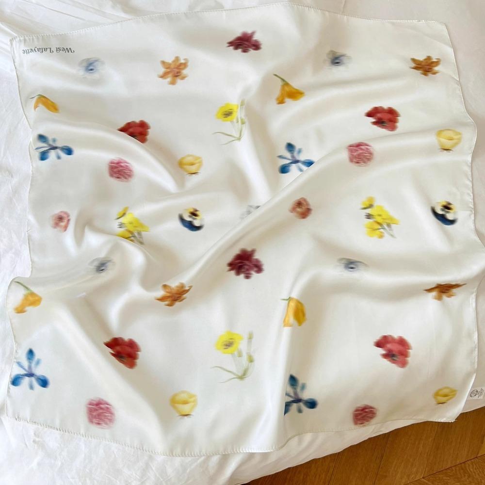 Graceful Blurred Flowers Hair Scarf Flower Butterfly Scarves Fashion Puppy Hair Band Girls