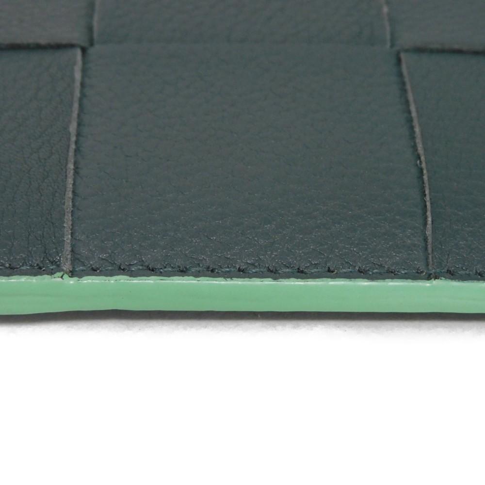 Used 11897 Cassette Credit Card Holder 7946 Inkwell RFID Maxi Intrecciato Light Green Men's from Japan AUTHENTIC