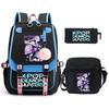 Kids Printed Backpack School Use Lightweight Oxford Fabric Bag With Arc Shoulder Straps 20-35L Capacity Neutral Style