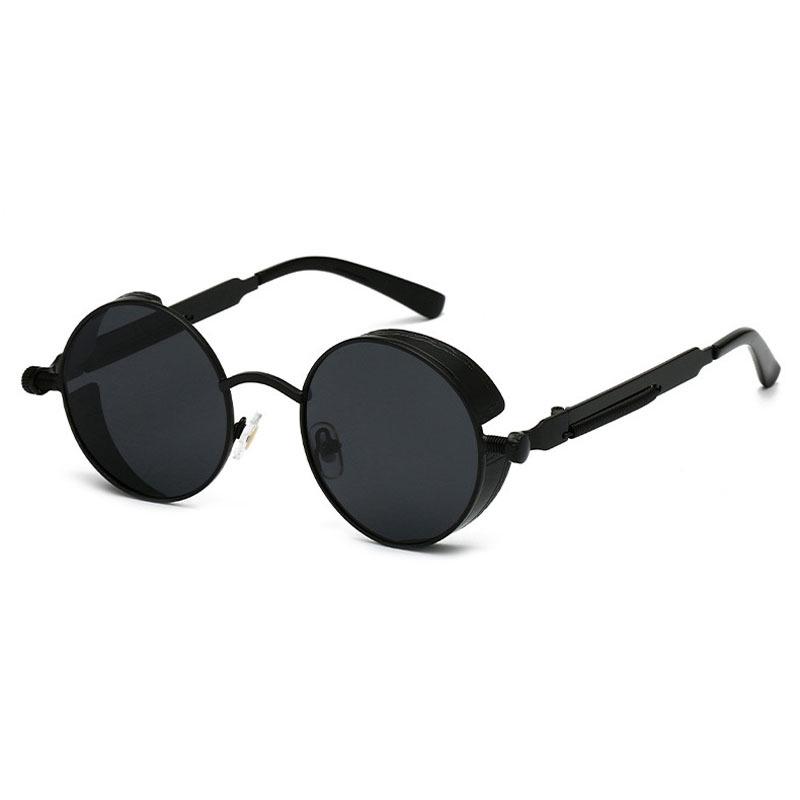 Retro Round Frame Sunglasses: Metal Spring Prince Mirror, Colorful Steampunk Style for Men & Women