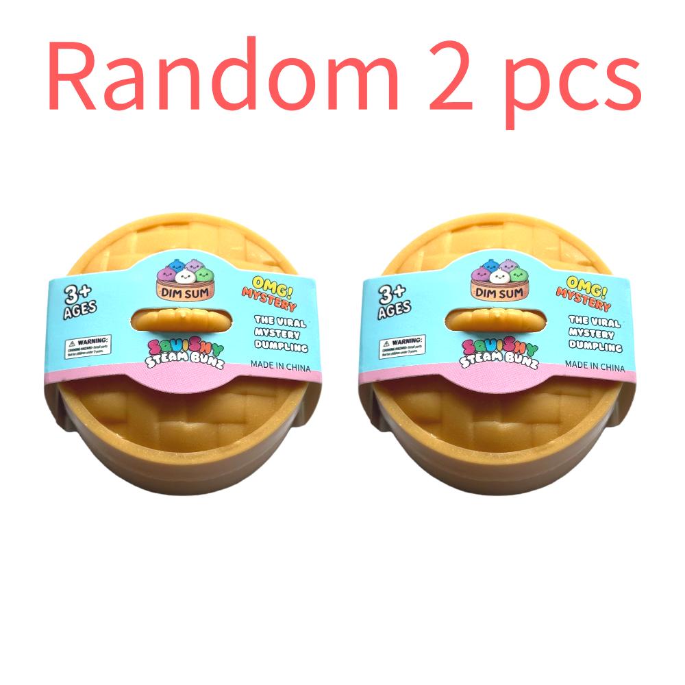 Mini Jouet à Presser Ravioli avec Panier Vapeur en Bambou, Boule de Pâte Souple en TPR, Jouet Fidget Décompression Réaliste, Cadeau Soulagement du Stress