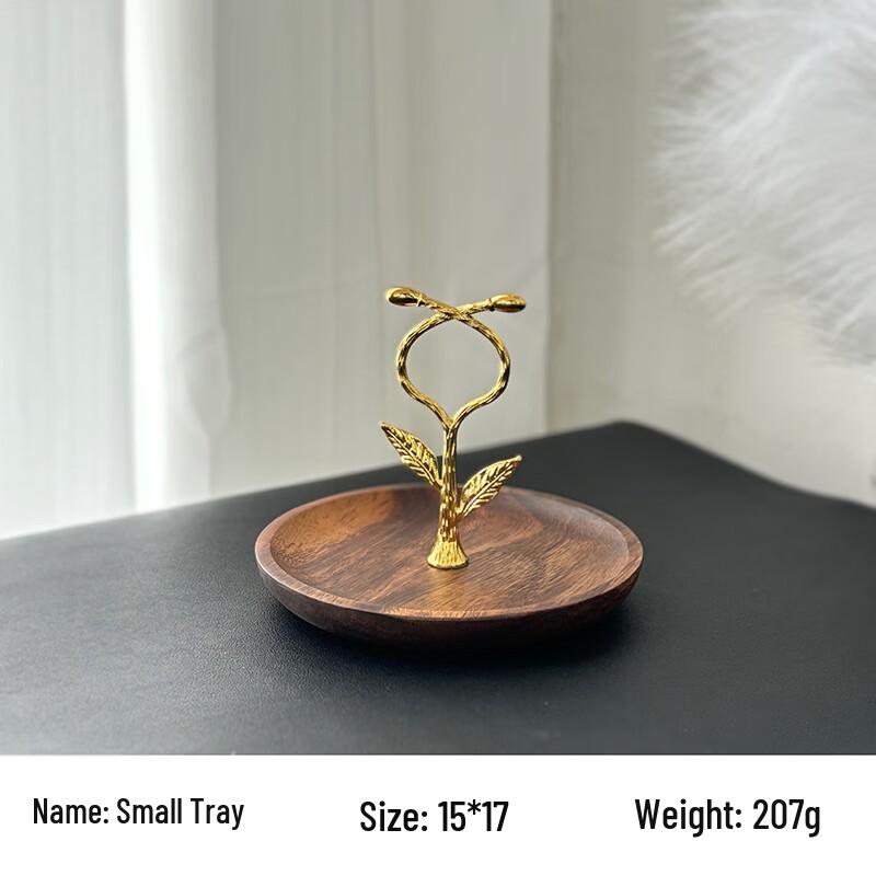 Walnut Wood Leaf Design Serving Tray Small