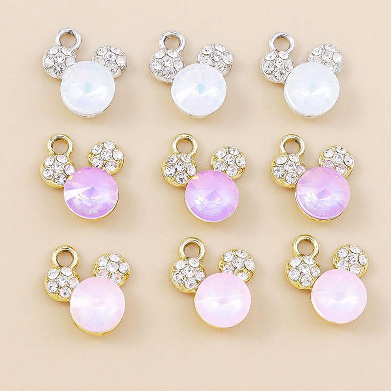 

Leslie 10pcs Cute Animal CZ Crystal Bear Charms Pendants for Jewelry Making Diy Necklace Earring Bracelet Handmade Craft