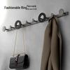 Wall-Mounted No-Punch Clothes Rack and Hooks for Bathroom, Entryway, Bedroom
