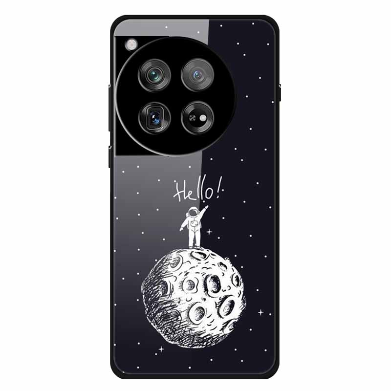 For Oneplus 12 12R Case Tempered Glass Luxury Hard Back Cover for Oneplus 12 12RCases Space Soft Bumpers for One Plus 12 5G Wolf OnePlus 12R