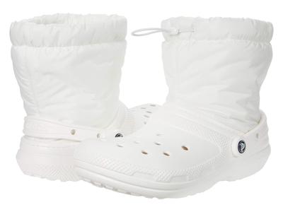 Crocs Men's and Women's Classic Lined Neopuff Boots | Winter Boots, White/White, Size 14 Women/12 Men