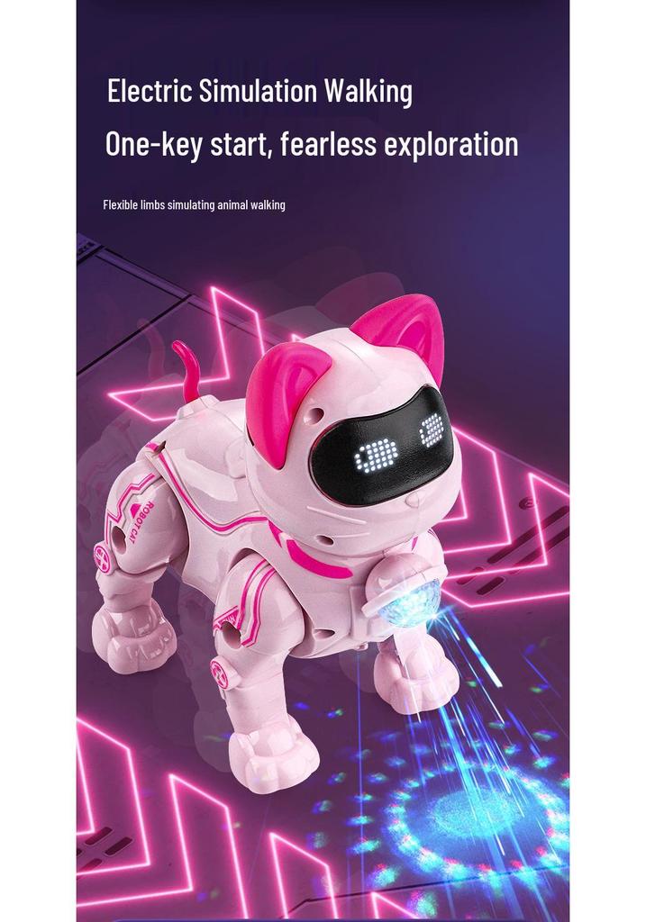 Cross-Border Electric Walking & Singing Robot Cat Toy with Lights for Kids