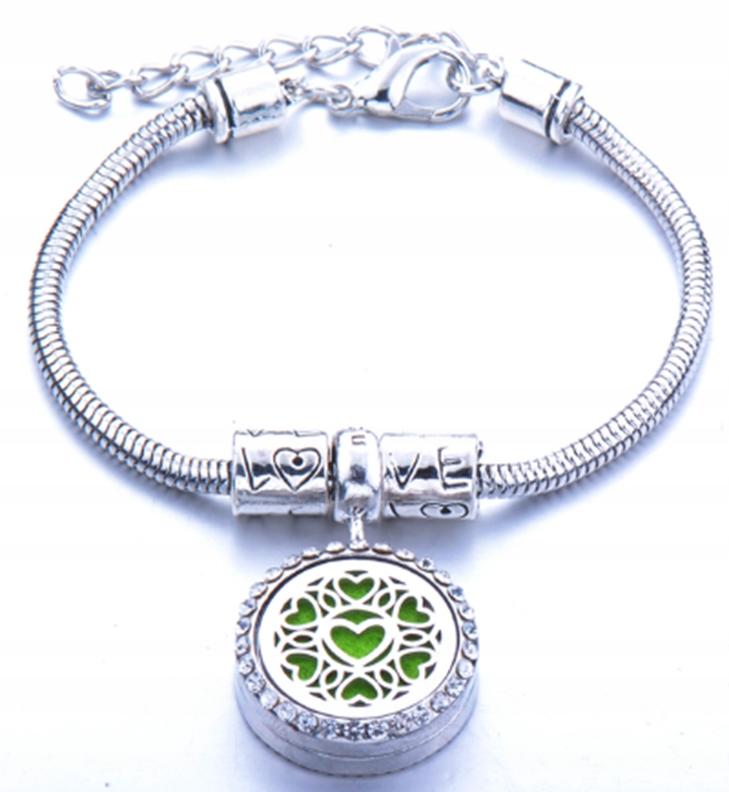 Aromatherapy Bracelet Steel Heart B21