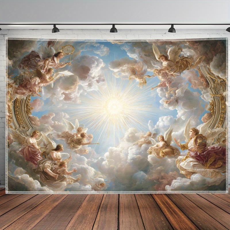 VIKAMA Classical Angel Heaven Tapestry Baroque Religious Art Background Buo style Light Luxury Style Living Room Decoration