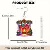 Chic Acrylic Christmas Fireplace Earrings - Perfect Holiday Party Gift