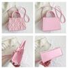Women's Small Square Bag Diamond Shaped Pattern Raw Edge Shoulder Bag Fashion Trend Crossbody Bag Female Handbag