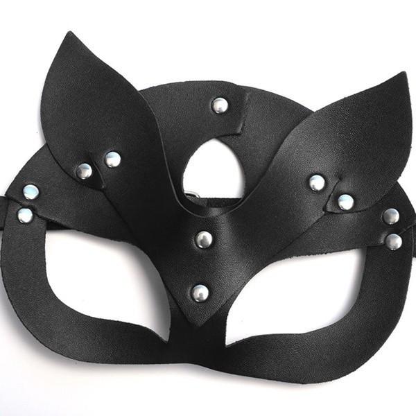 Cosplay Rabbit Cat Mask Half Face Fashion Black Rave Party Dancer Club Costume Props Halloween Cosplay Masque Bunny Mask 2025