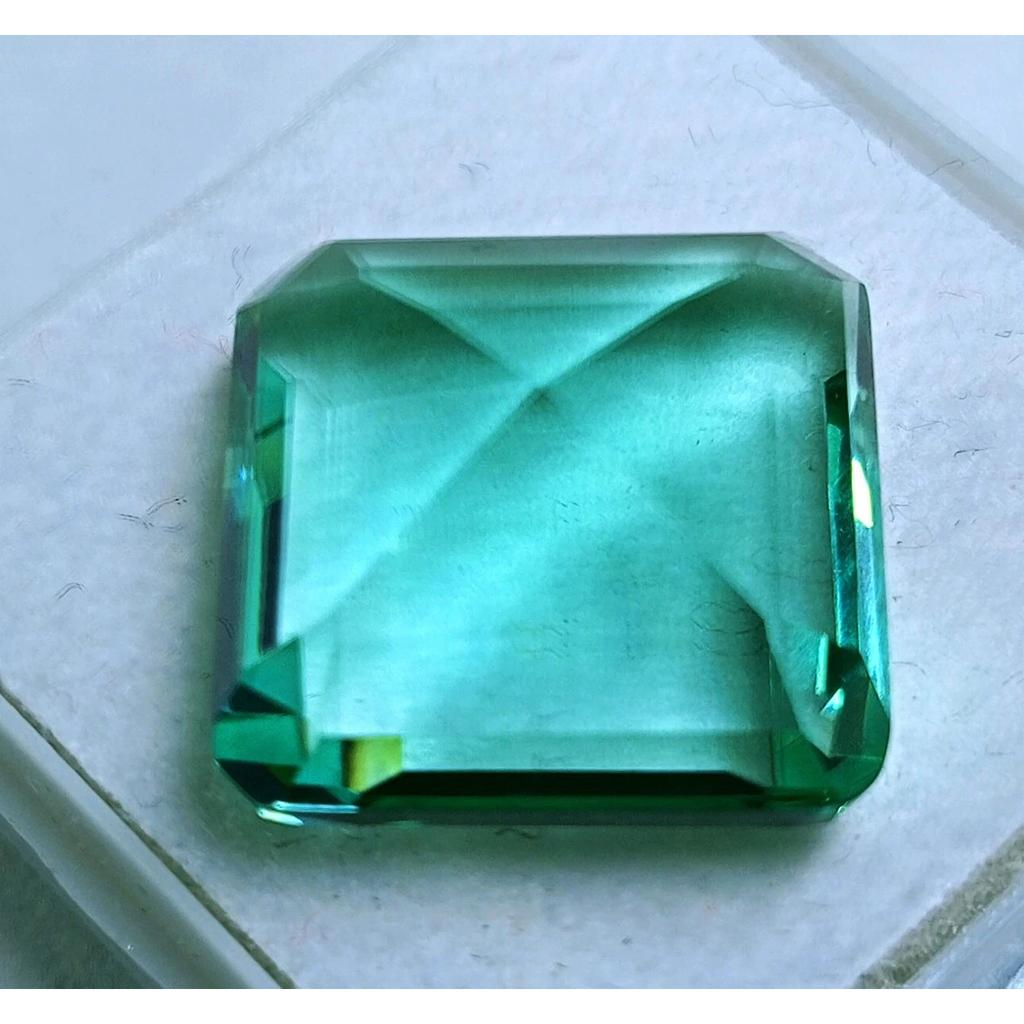 Stunning Brazilian Apple Green Topaz 14 Ct Square Cut Certified Loose Gemstone