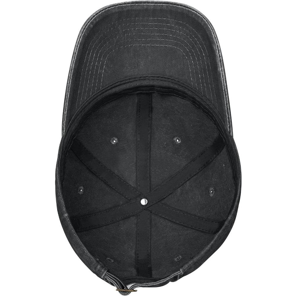 Black Music Label Music Society Baseball Cap Vintage Washed Denim Cap Unisex Casual Outdoor Sport Hat Black