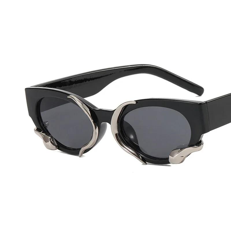 Outdoor Colorful Punk Square Sunglasses Women Men Minimalist Gradient Sun Glasses Mirror Black Colors Designer Brand Fashion