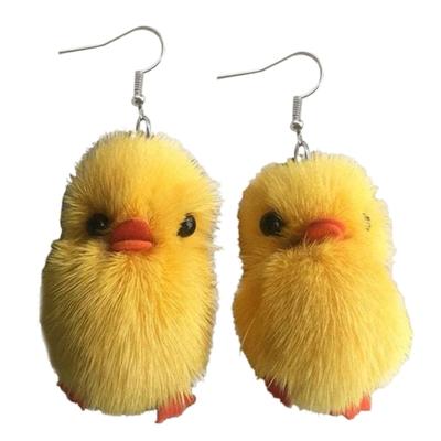 Reizende Hängeohrringe Süße Niedliche Gelbe Entenanhänger Hängeohrringe Statement-Schmuck Mode Kleine Creolen